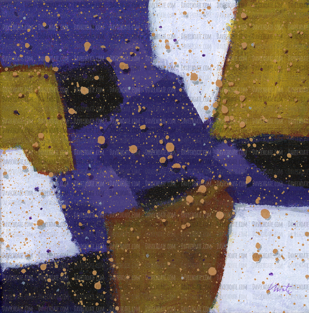 "Purple Gold 256" an Original Acrylic Abstract Painting. Measures 8x8.