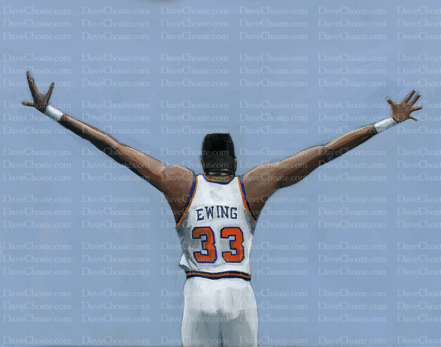 Patrick Ewing, New York Knicks art photo print from an original painting
