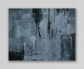 "Silver Black 11" an Original Acrylic Palette Knife Abstract Painting. Measures 8" x 10"
