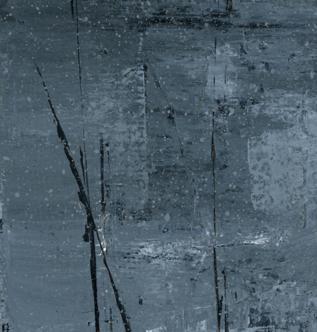"Silver Black 11" an Original Acrylic Palette Knife Abstract Painting. Measures 8" x 10"