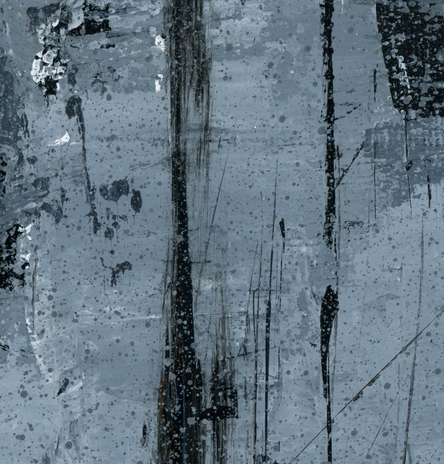 "Silver Black 11" an Original Acrylic Palette Knife Abstract Painting. Measures 8" x 10"