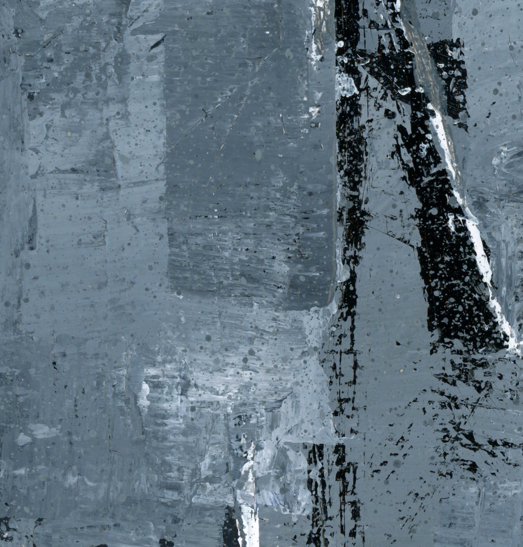 "Silver Black 11" an Original Acrylic Palette Knife Abstract Painting. Measures 8" x 10"