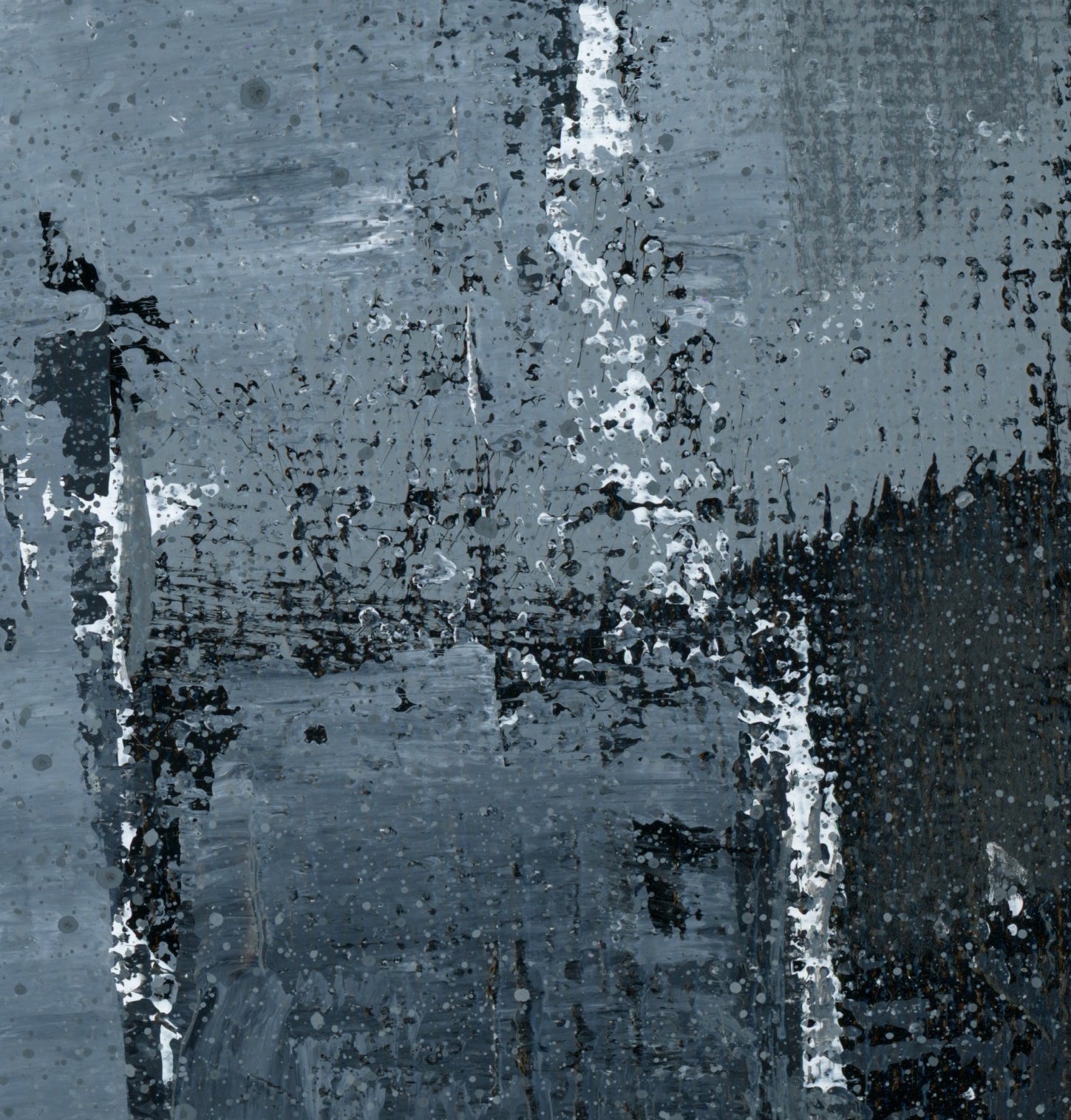 "Silver Black 11" an Original Acrylic Palette Knife Abstract Painting. Measures 8" x 10"