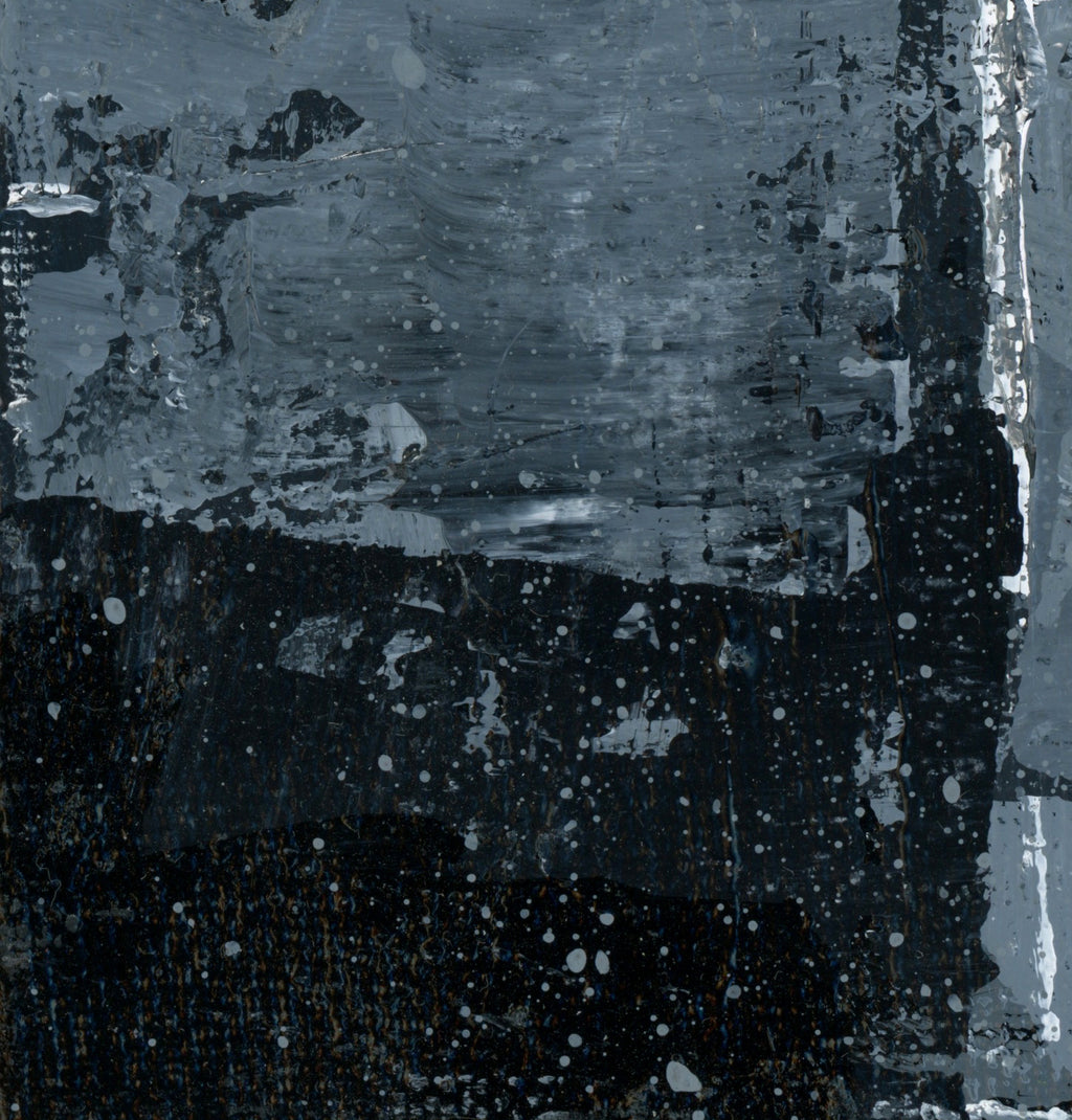 "Silver Black 11" an Original Acrylic Palette Knife Abstract Painting. Measures 8" x 10"