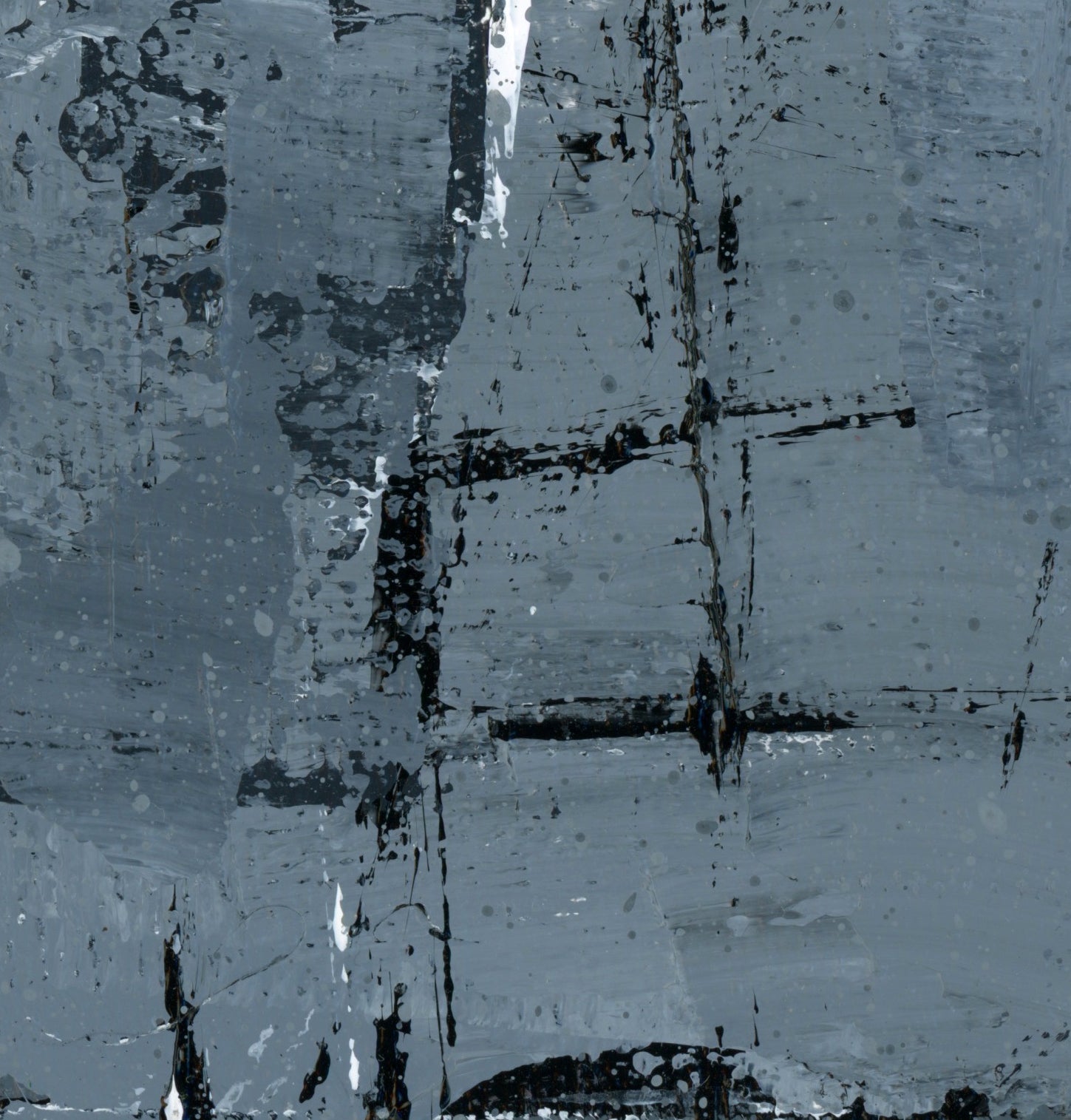 "Silver Black 11" an Original Acrylic Palette Knife Abstract Painting. Measures 8" x 10"