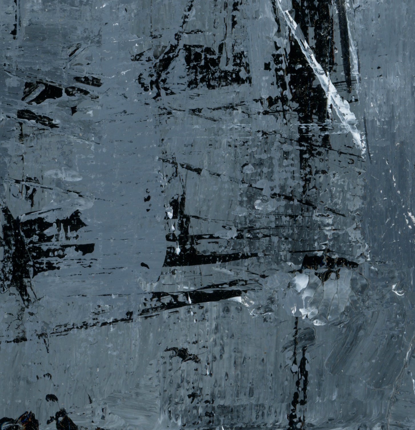 "Silver Black 11" an Original Acrylic Palette Knife Abstract Painting. Measures 8" x 10"