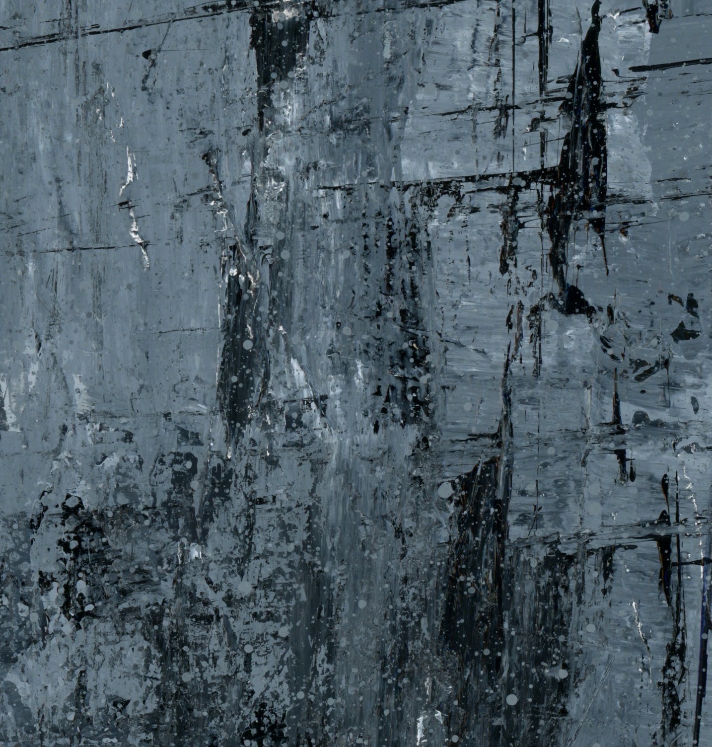 "Silver Black 15" an Original Acrylic Palette Knife Abstract Painting. Measures 8" x 10"