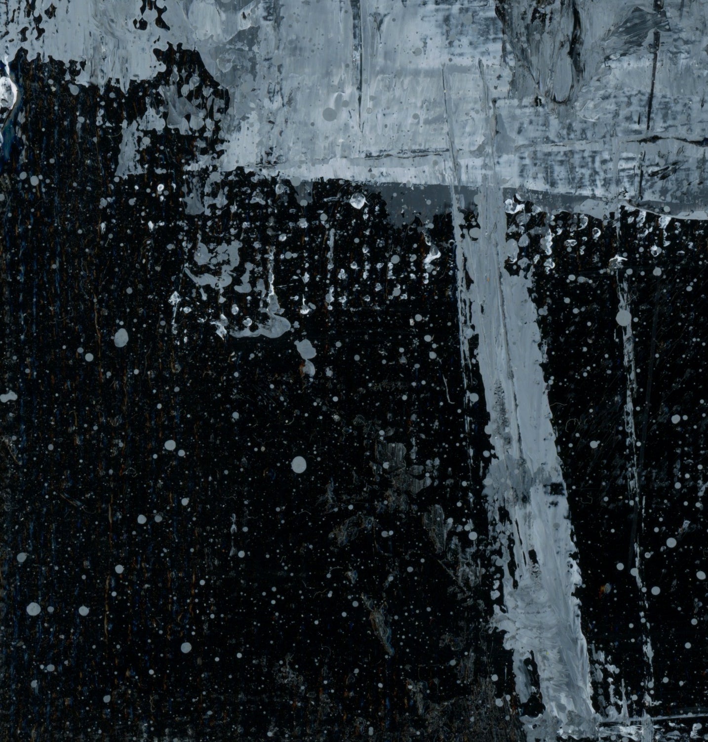 "Silver Black 15" an Original Acrylic Palette Knife Abstract Painting. Measures 8" x 10"