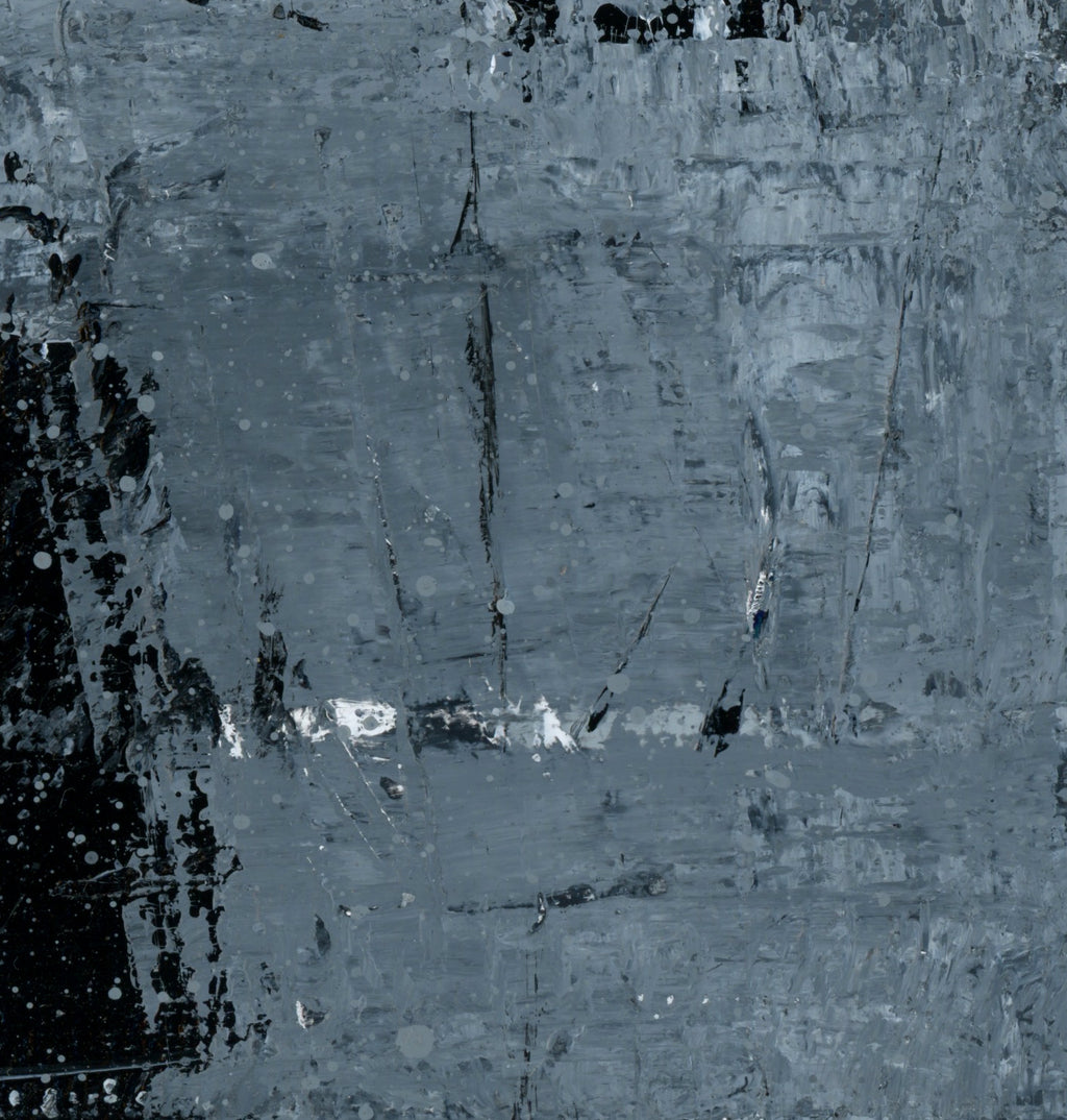 "Silver Black 15" an Original Acrylic Palette Knife Abstract Painting. Measures 8" x 10"