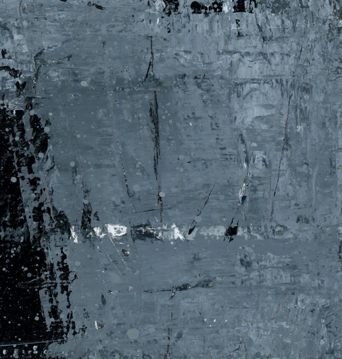 "Silver Black 15" an Original Acrylic Palette Knife Abstract Painting. Measures 8" x 10"