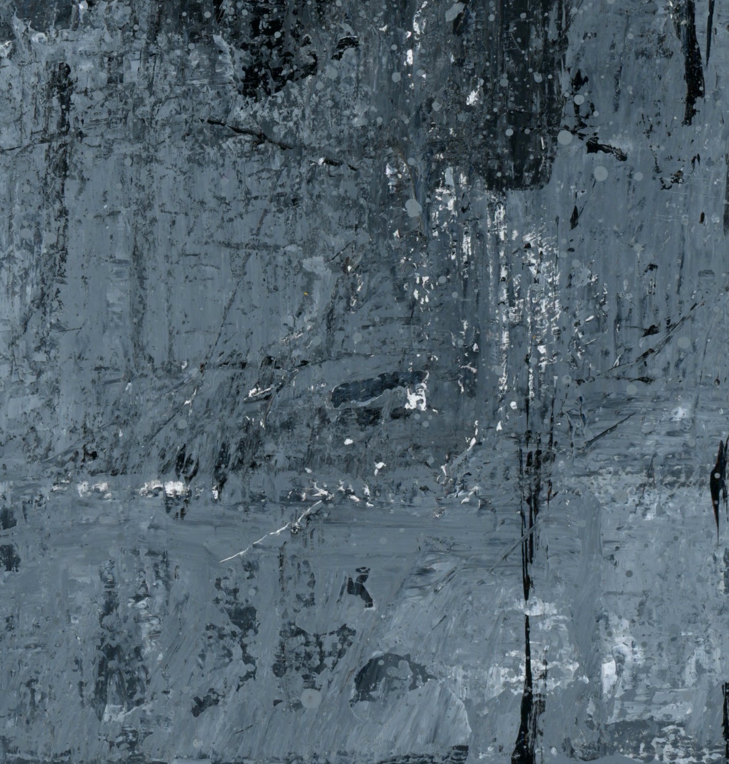 "Silver Black 15" an Original Acrylic Palette Knife Abstract Painting. Measures 8" x 10"