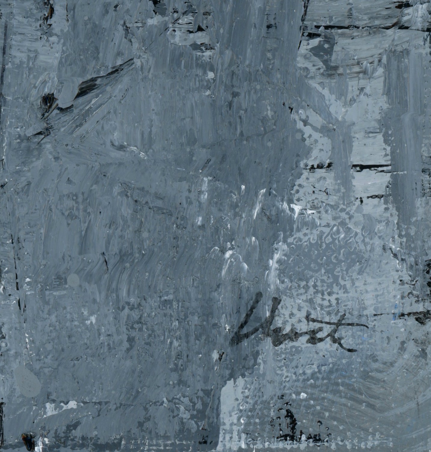 "Silver Black 15" an Original Acrylic Palette Knife Abstract Painting. Measures 8" x 10"