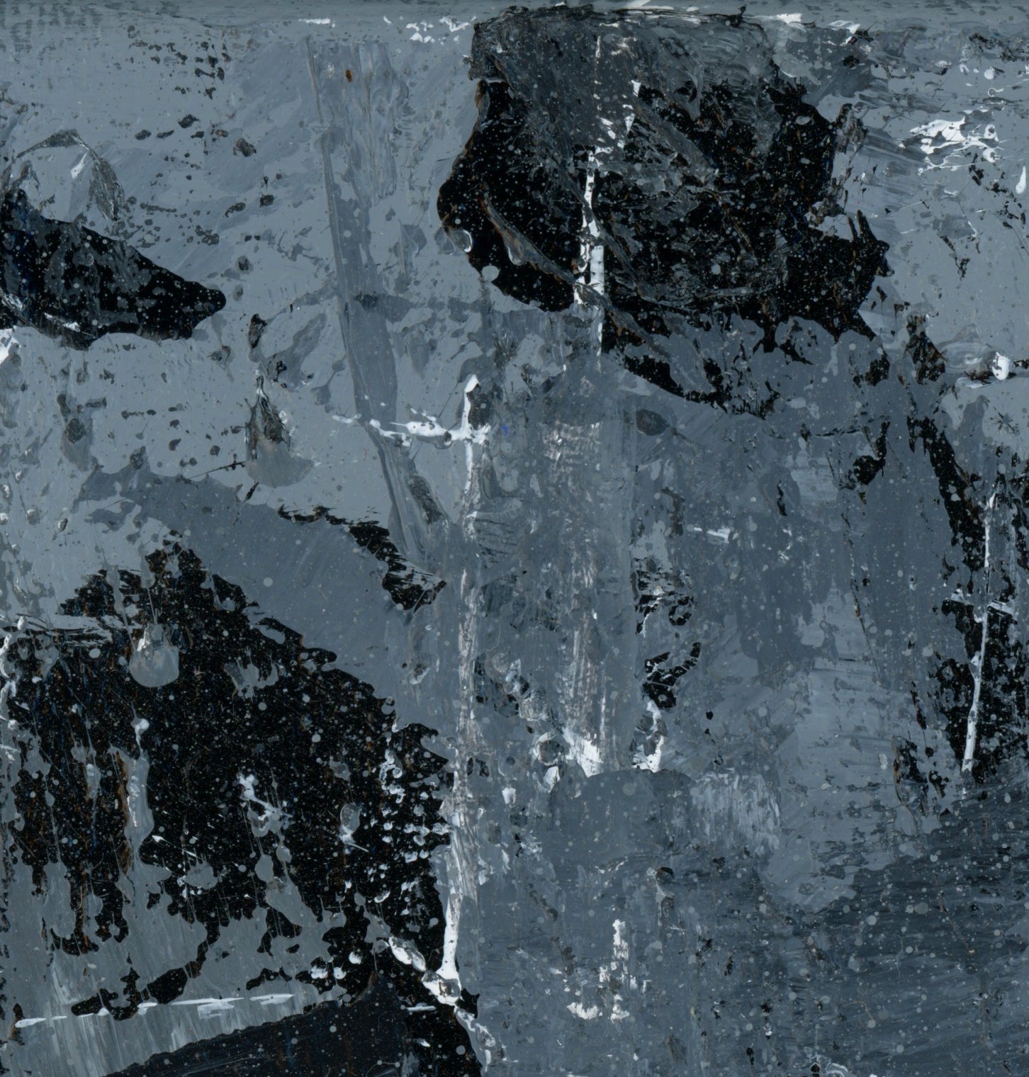 "Silver Black 16" an Original Acrylic Palette Knife Abstract Painting. Measures 8" x 10"