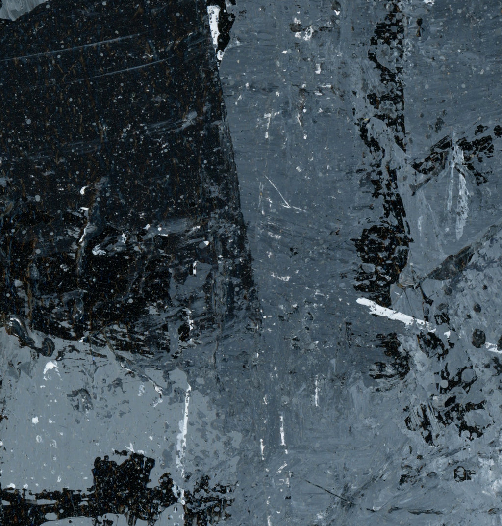 "Silver Black 16" an Original Acrylic Palette Knife Abstract Painting. Measures 8" x 10"