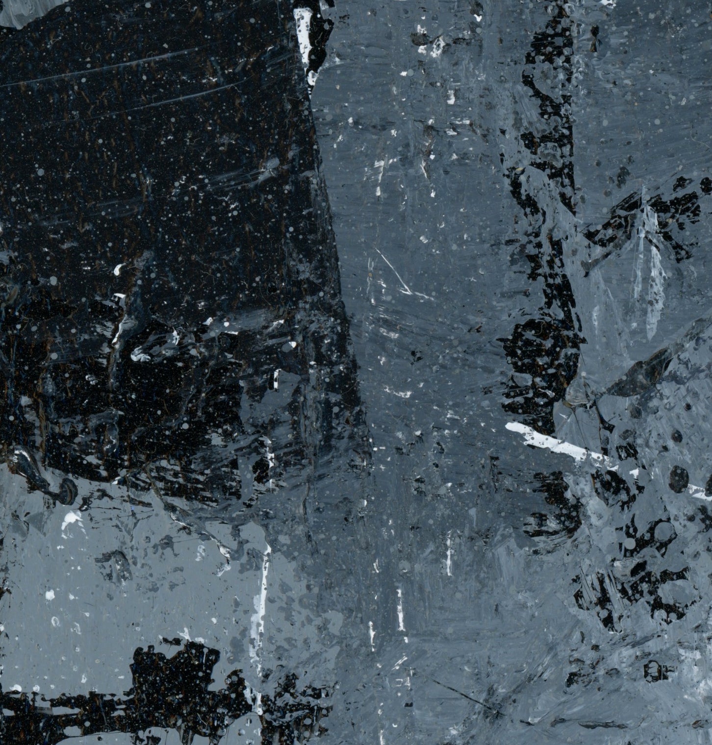 "Silver Black 16" an Original Acrylic Palette Knife Abstract Painting. Measures 8" x 10"