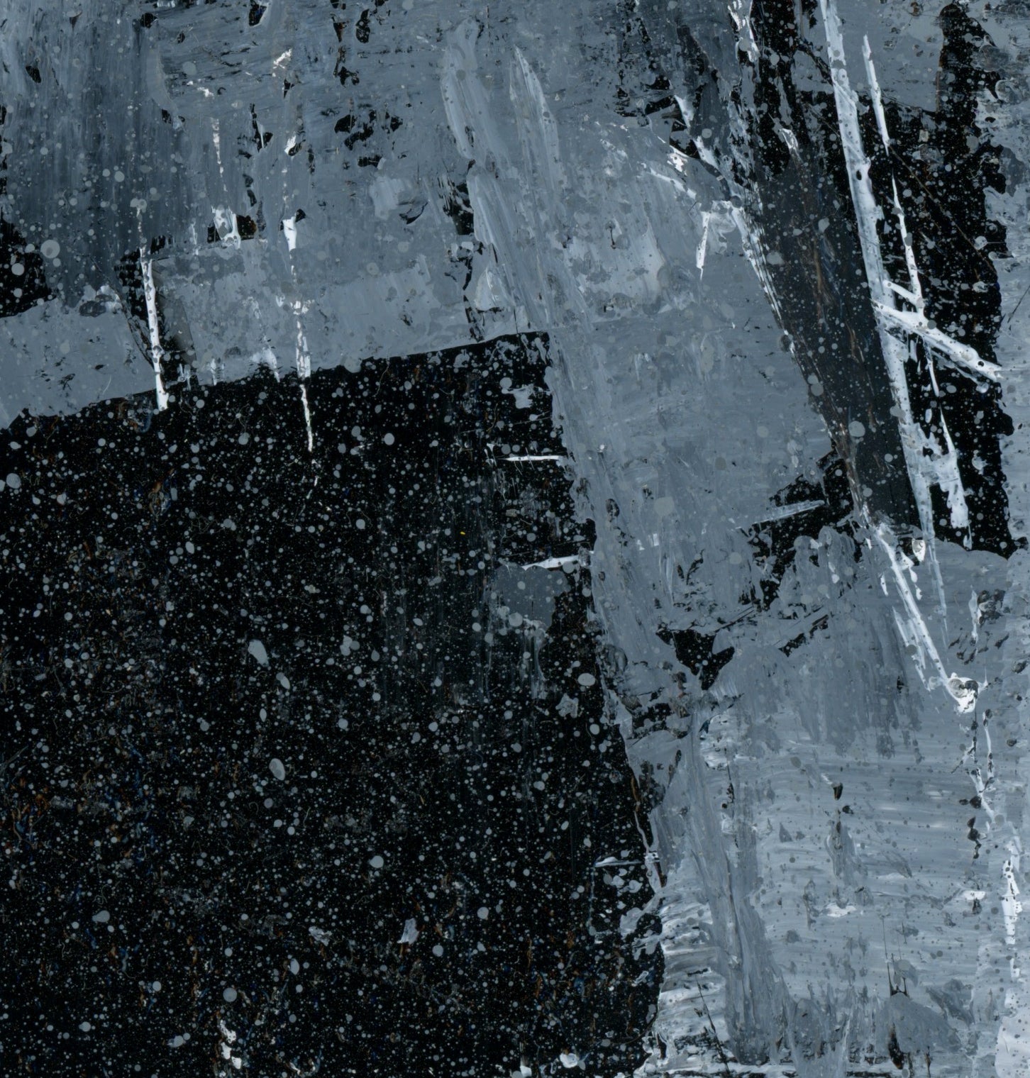 "Silver Black 11" an Original Acrylic Palette Knife Abstract Painting. Measures 8" x 10"