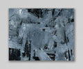 "Silver Black 18" an Original Acrylic Palette Knife Abstract Painting. Measures 8" x 10"