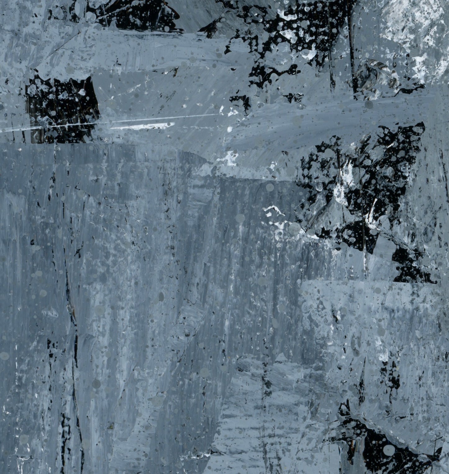 "Silver Black 18" an Original Acrylic Palette Knife Abstract Painting. Measures 8" x 10"