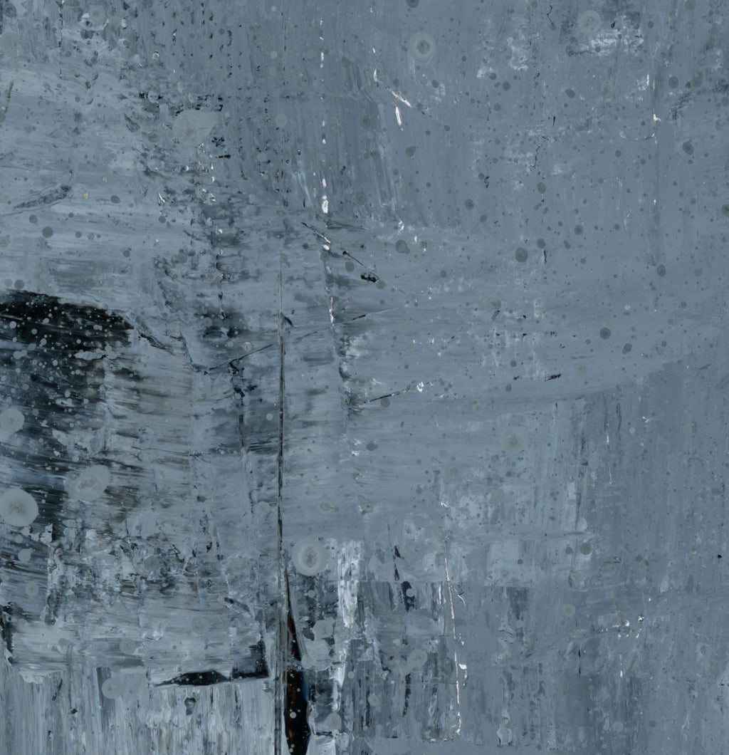 "Silver Black 19" an Original Acrylic Palette Knife Abstract Painting. Measures 8" x 10"