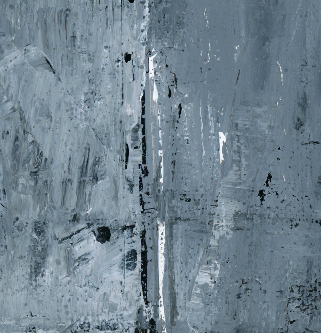 "Silver Black 19" an Original Acrylic Palette Knife Abstract Painting. Measures 8" x 10"