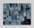 "Silver Black 20" an Original Acrylic Palette Knife Abstract Painting. Measures 8" x 10"