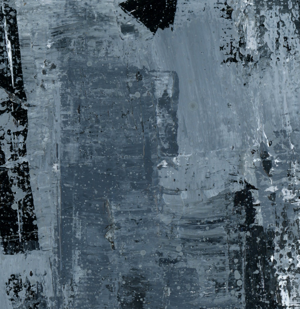 "Silver Black 20" an Original Acrylic Palette Knife Abstract Painting. Measures 8" x 10"