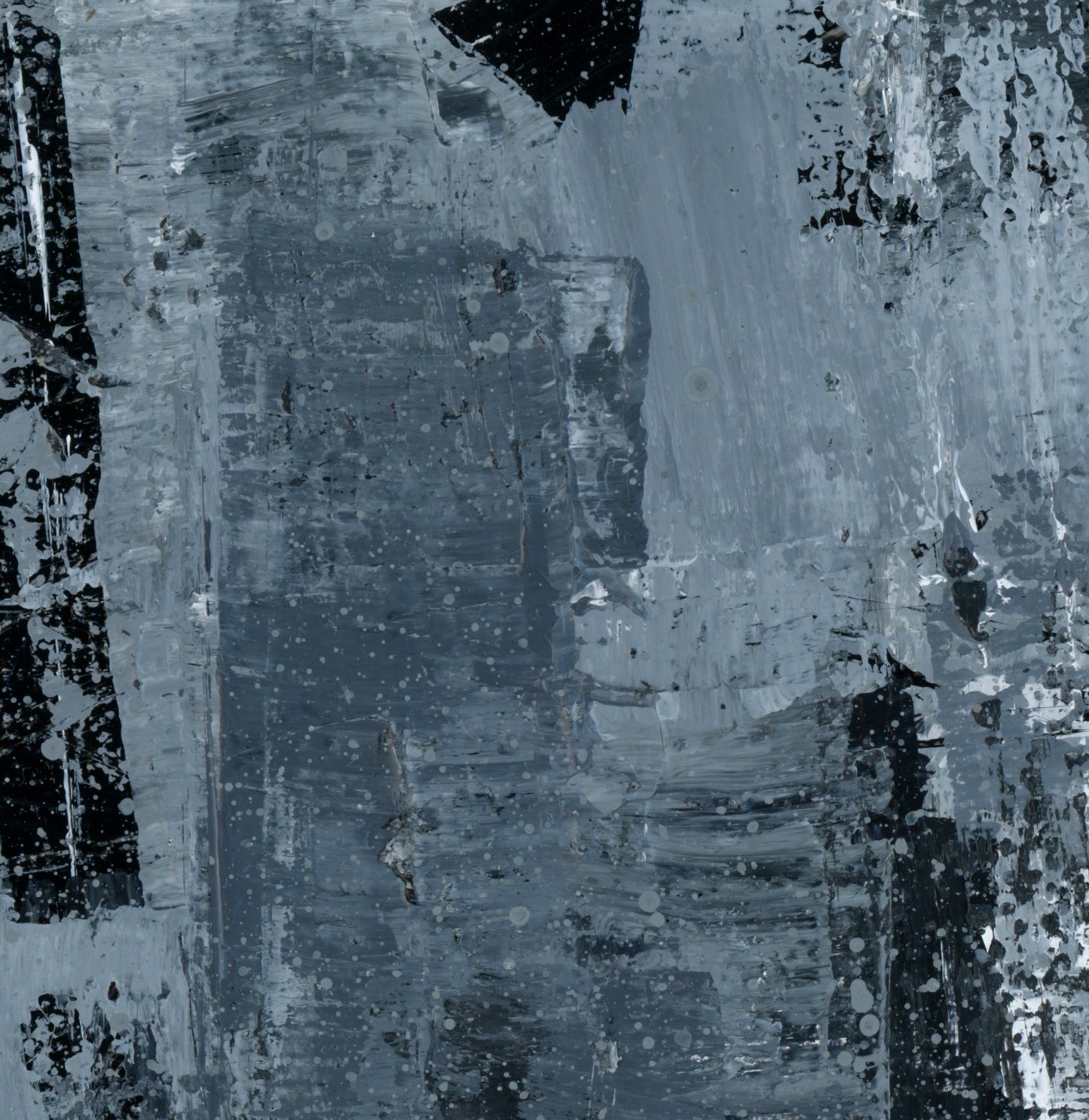 "Silver Black 20" an Original Acrylic Palette Knife Abstract Painting. Measures 8" x 10"