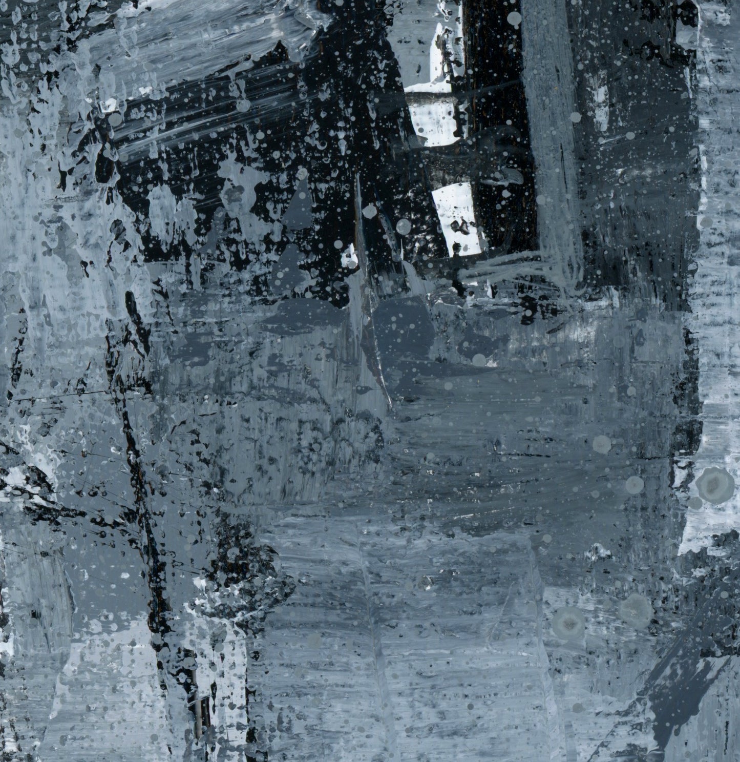 "Silver Black 20" an Original Acrylic Palette Knife Abstract Painting. Measures 8" x 10"