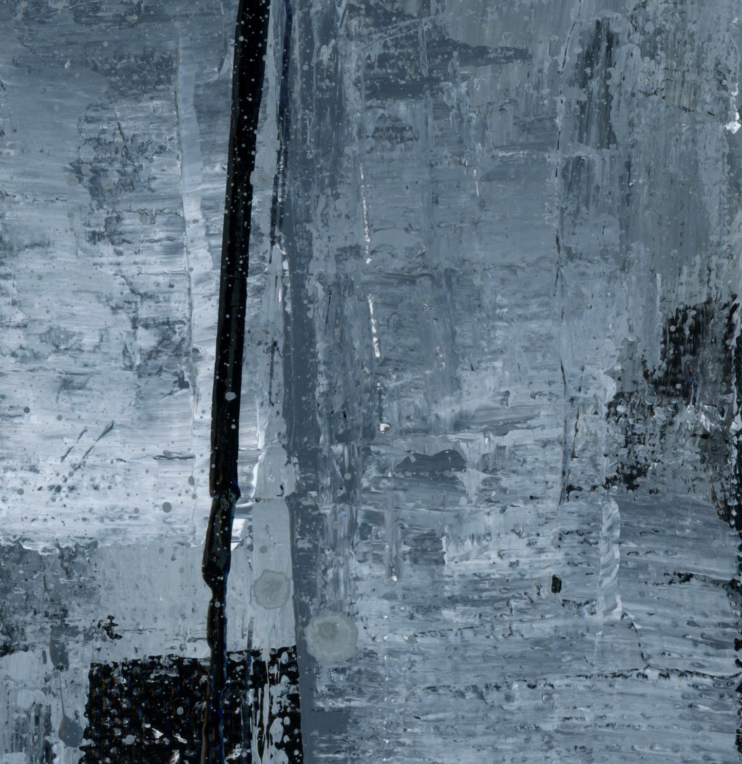 "Silver Black 20" an Original Acrylic Palette Knife Abstract Painting. Measures 8" x 10"