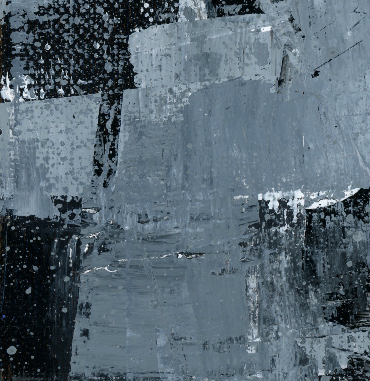 "Silver Black 20" an Original Acrylic Palette Knife Abstract Painting. Measures 8" x 10"