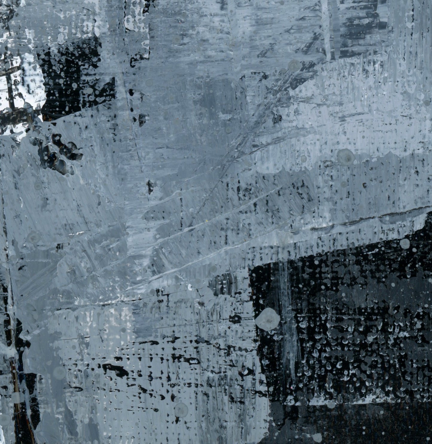 "Silver Black 11" an Original Acrylic Palette Knife Abstract Painting. Measures 8" x 10"